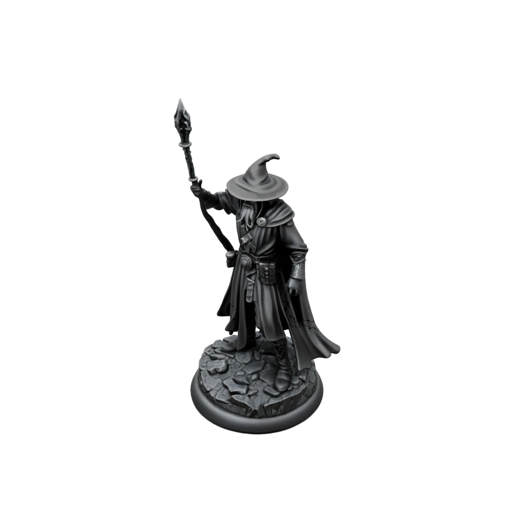 Obsidian Battle Wizard With Staff