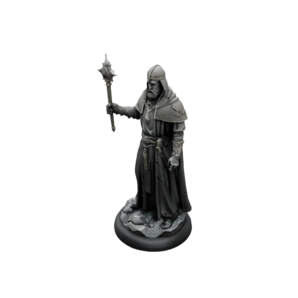 Obsidian Cleric Priest With Mace