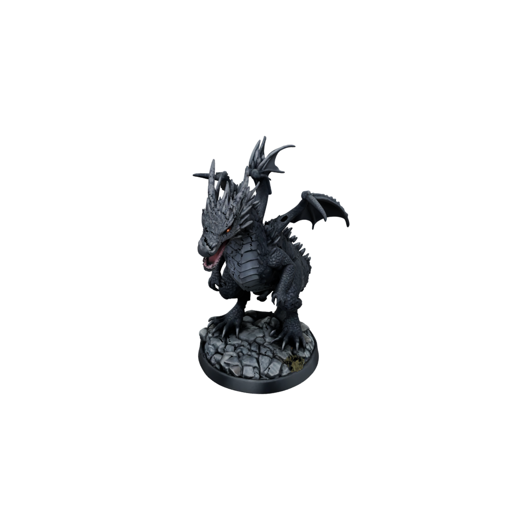 Obsidian Young Dragon Wyrmling