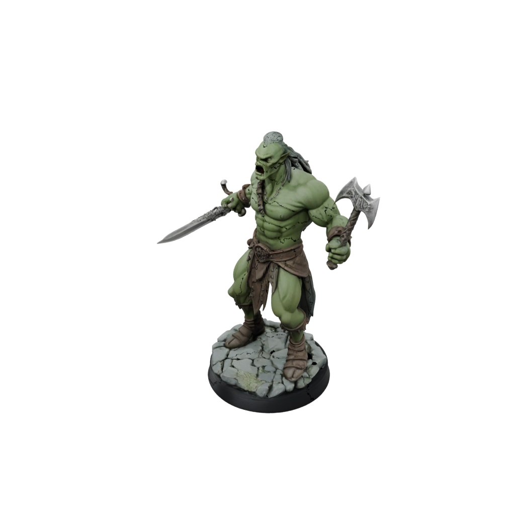 Pastel Half-Orc Berserker
