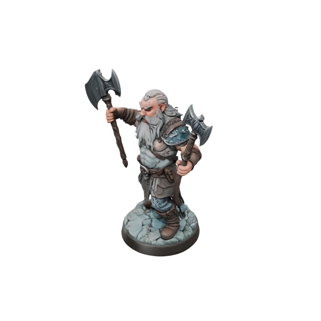Pastel Dwarf Warrior With Battleaxe