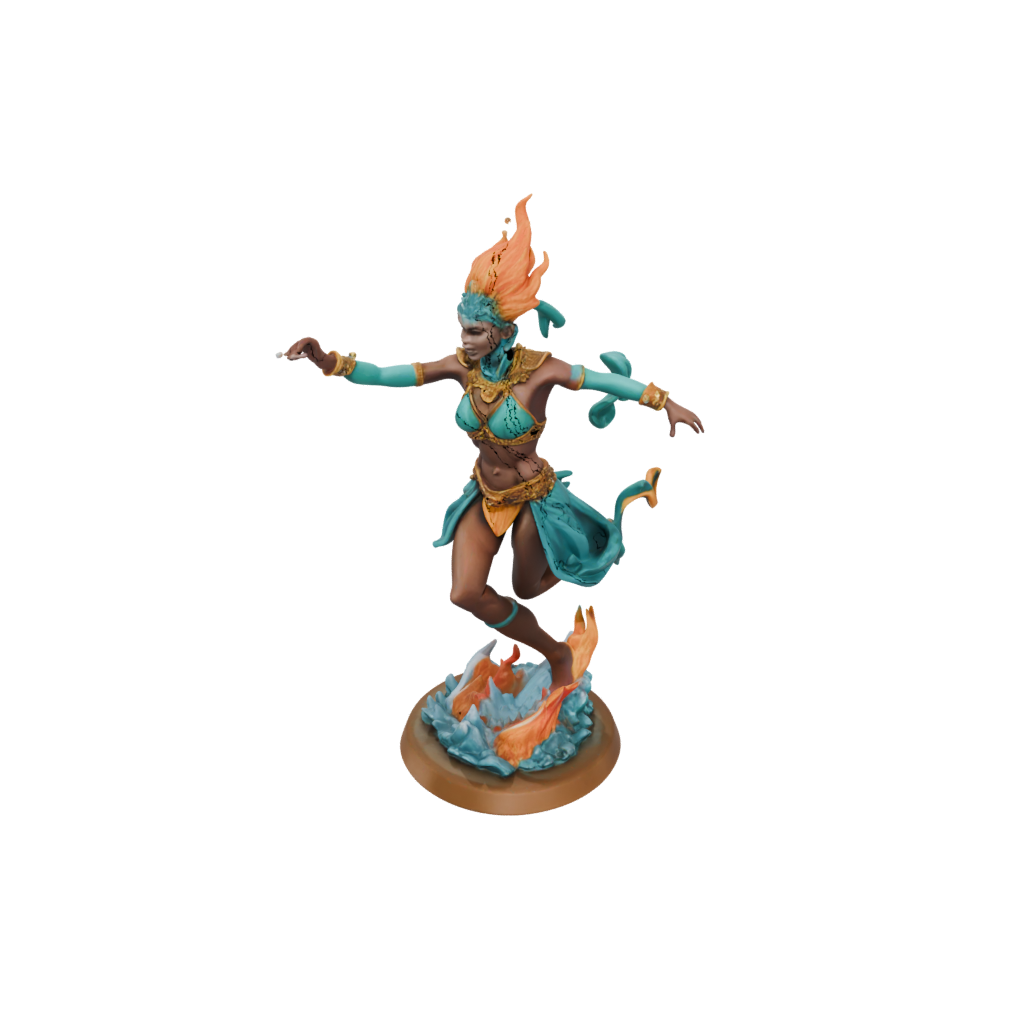 Pastel Fire Genie Efreet
