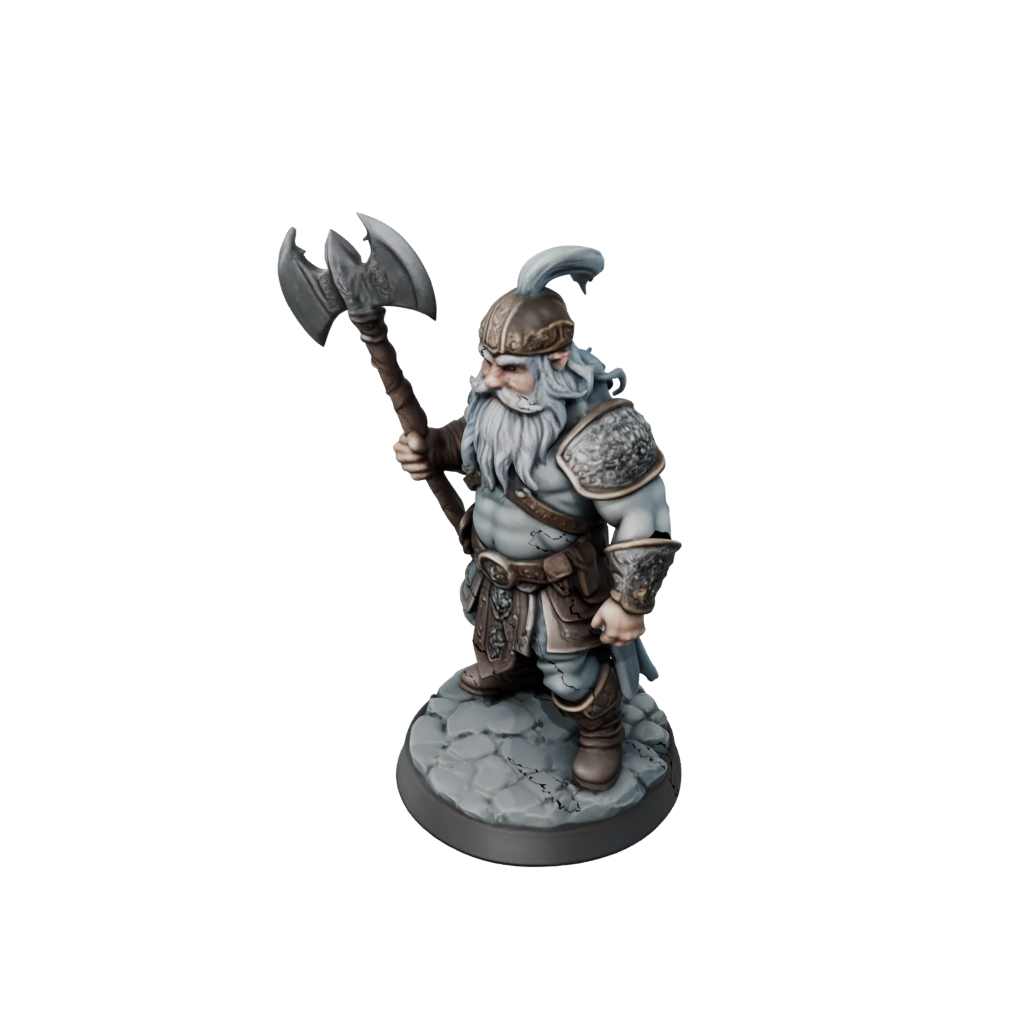 Pastel Dwarf Warrior With Battleaxe