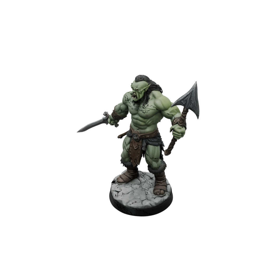 Pastel Half-Orc Berserker