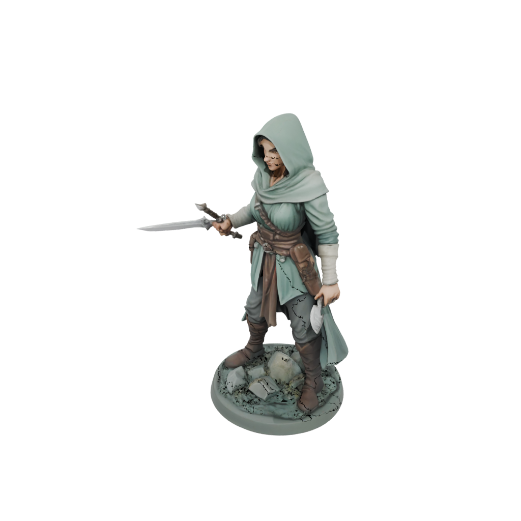 Pastel Hooded Rogue With Daggers