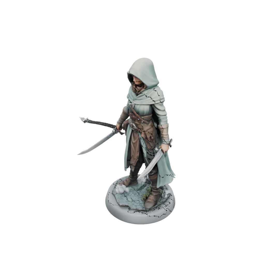 Pastel Hooded Rogue With Daggers