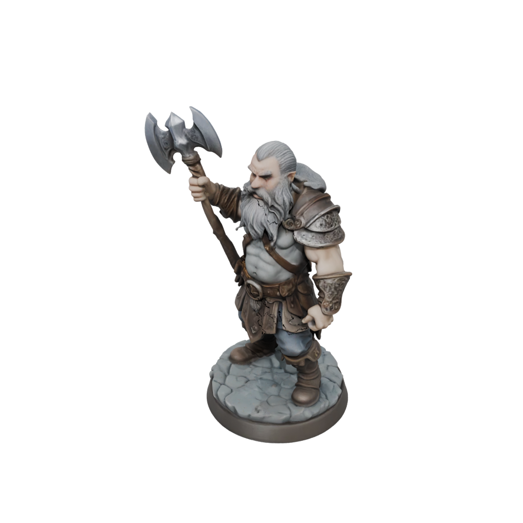 Pastel Dwarf Warrior With Battleaxe
