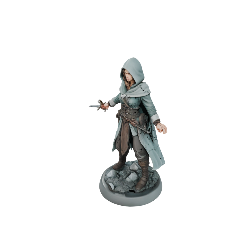 Pastel Hooded Rogue With Daggers