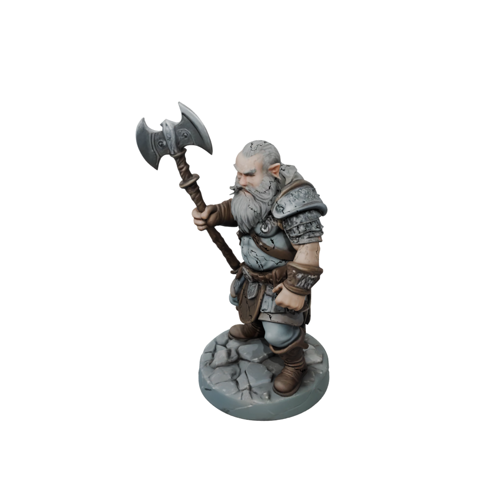 Pastel Dwarf Warrior With Battleaxe