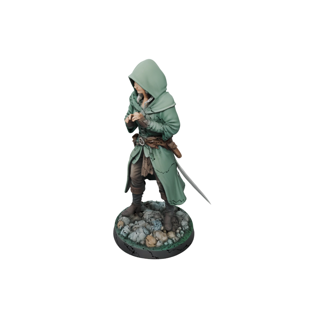 Pastel Hooded Rogue With Daggers