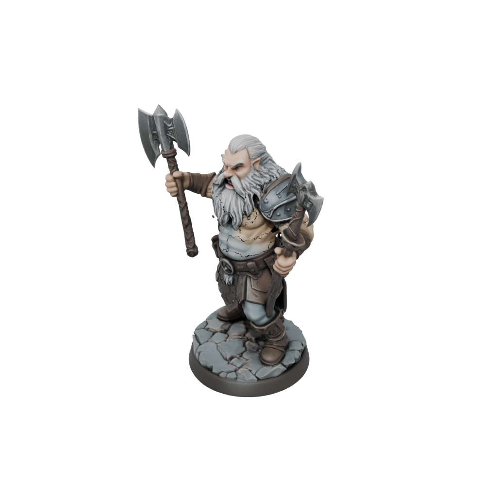 Pastel Dwarf Warrior With Battleaxe