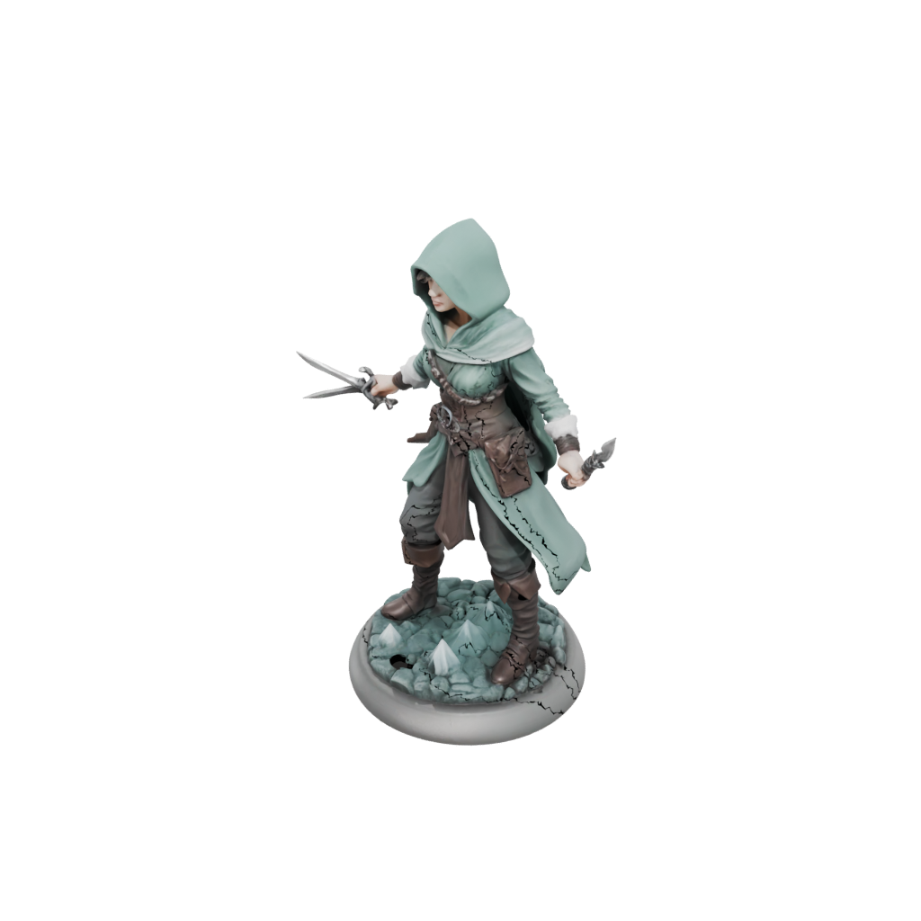 Pastel Hooded Rogue With Daggers