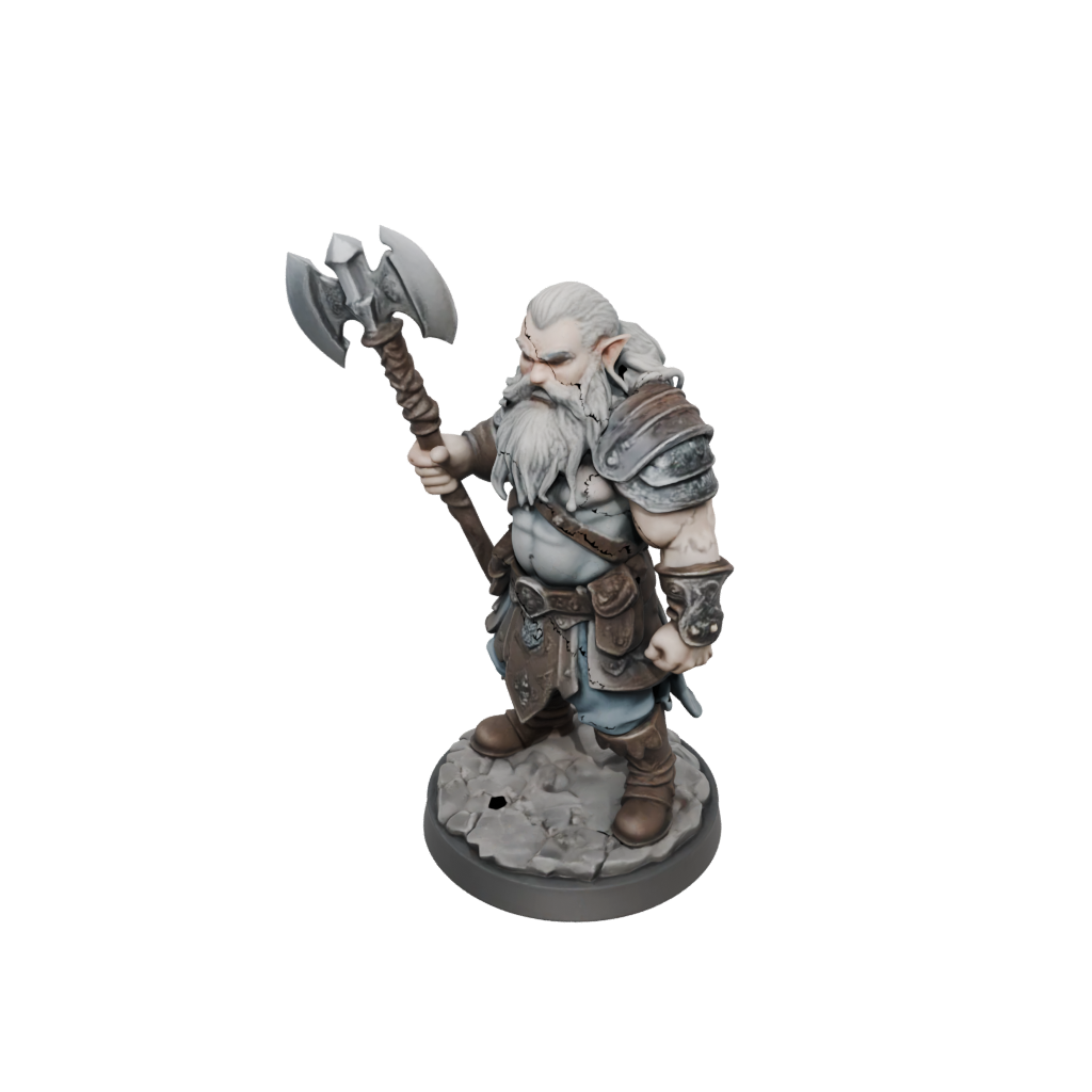 Pastel Dwarf Warrior With Battleaxe