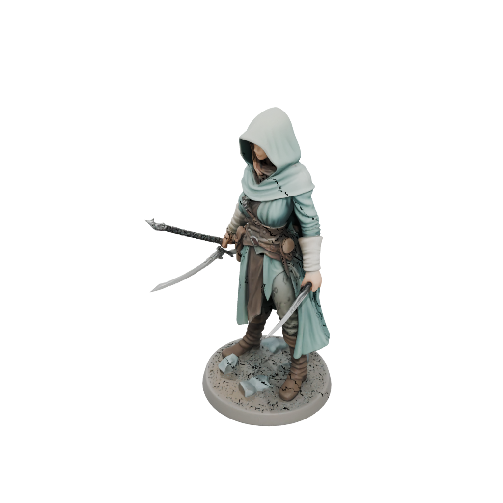 Pastel Hooded Rogue With Daggers
