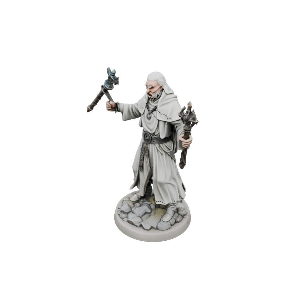 Cleric Priest With Mace — tabletop minis 3D print model, STL