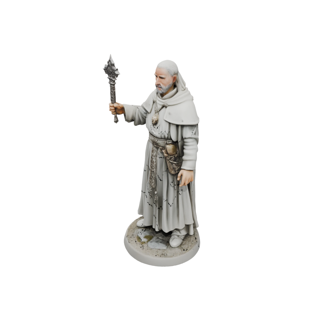 Cleric Priest With Mace — tabletop minis 3D print model, STL
