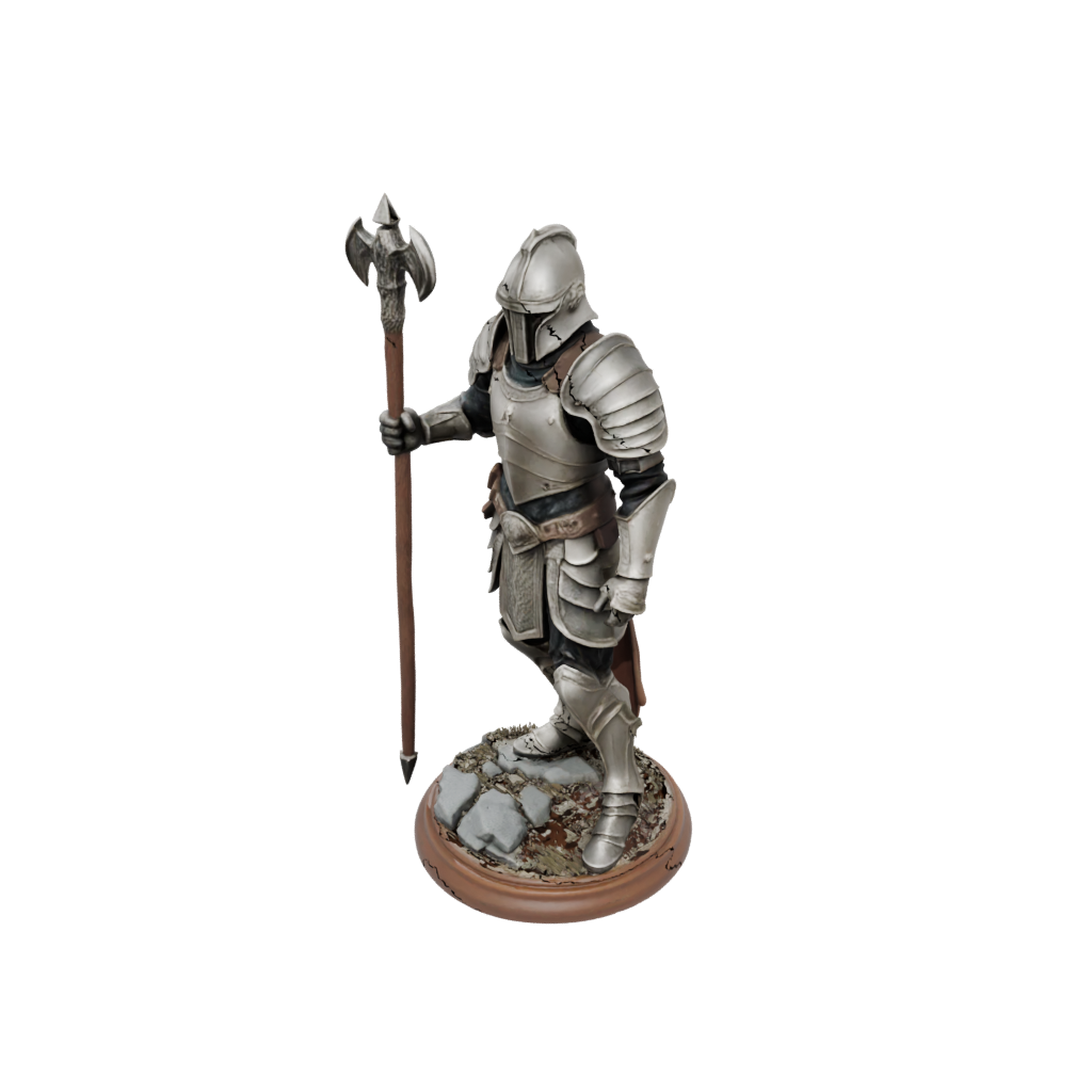 Woodgrain Armored Paladin With War Maul