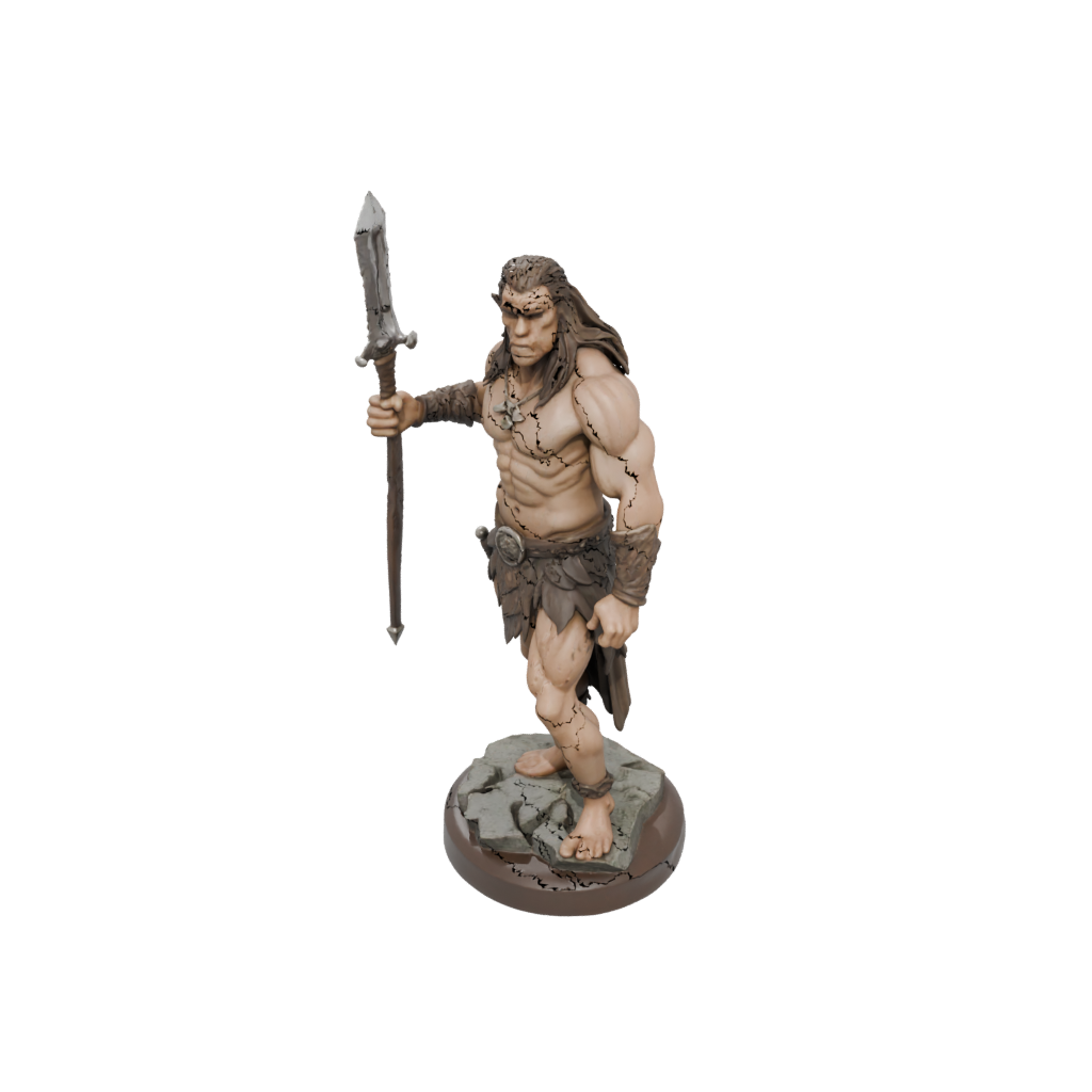 Woodgrain Barbarian With Greatsword