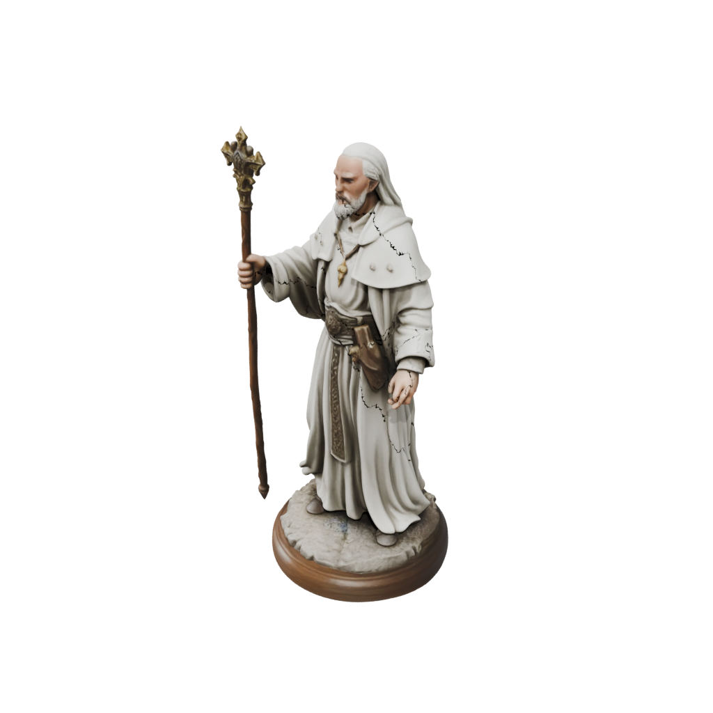Woodgrain Cleric Priest With Mace