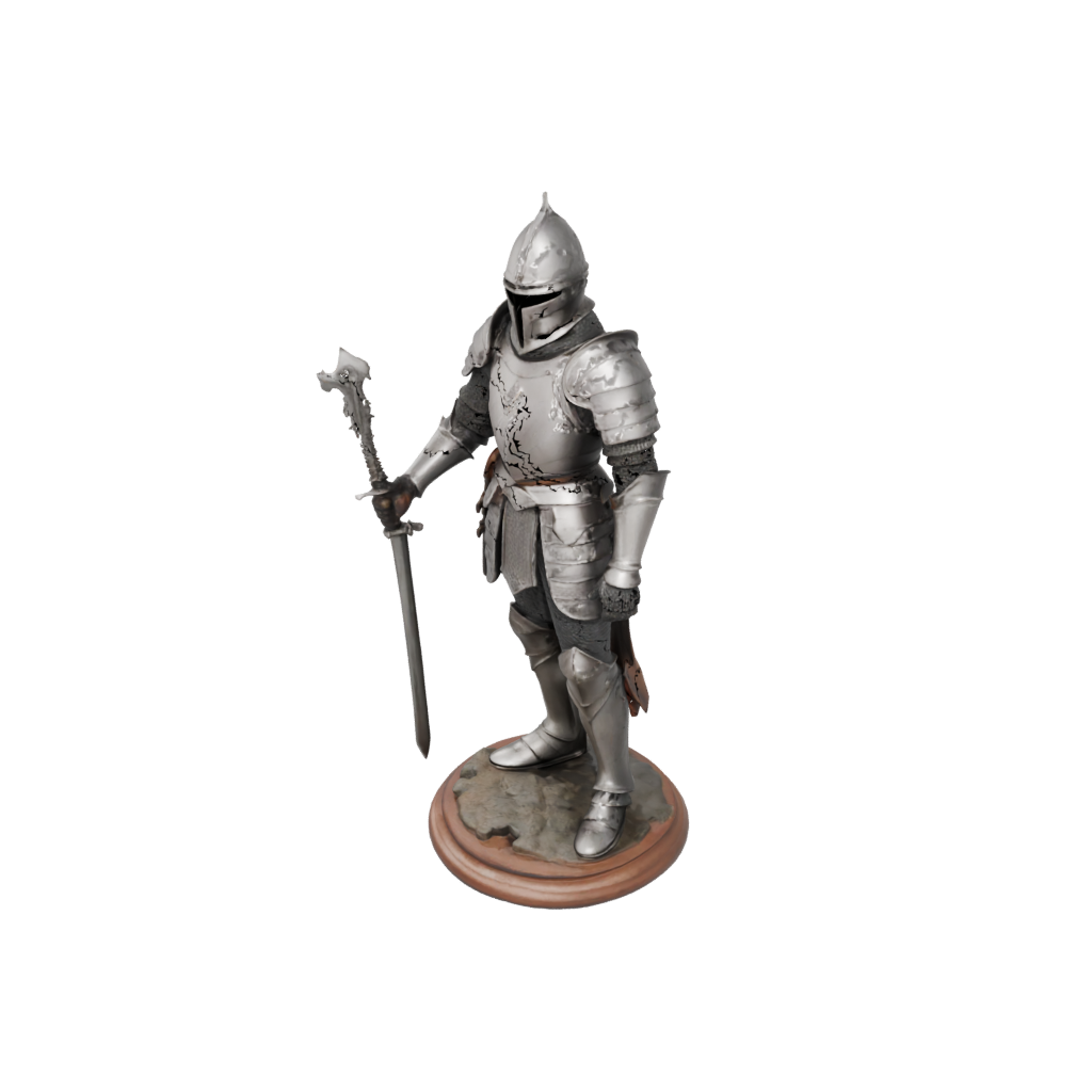 Woodgrain Knight In Full Plate Armor