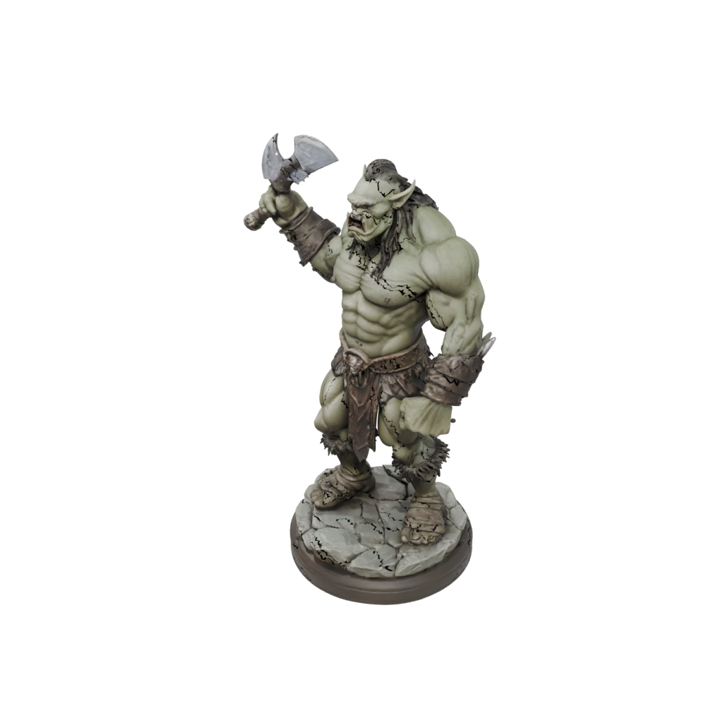 Woodgrain Orc Brute With Cleaver
