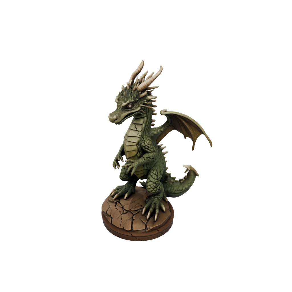 Woodgrain Young Dragon Wyrmling