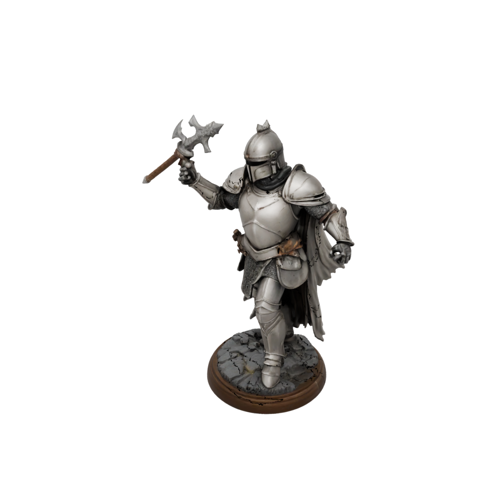 Woodgrain Armored Paladin With War Maul