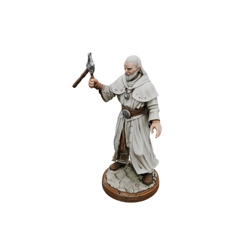 Woodgrain Cleric Priest With Mace