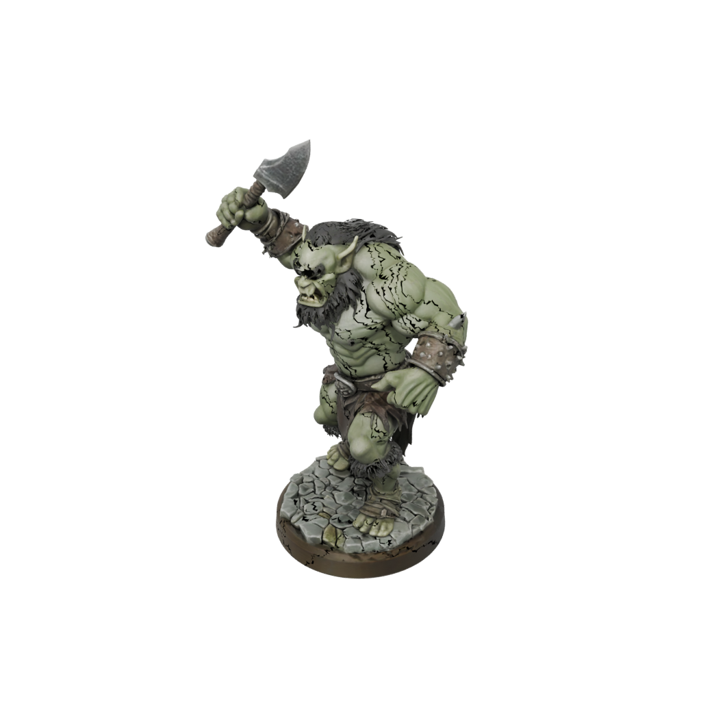 Woodgrain Orc Brute With Cleaver