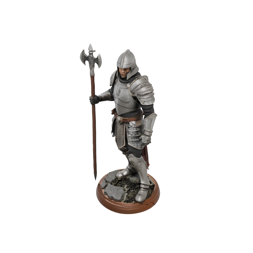 Woodgrain Armored Paladin With War Maul