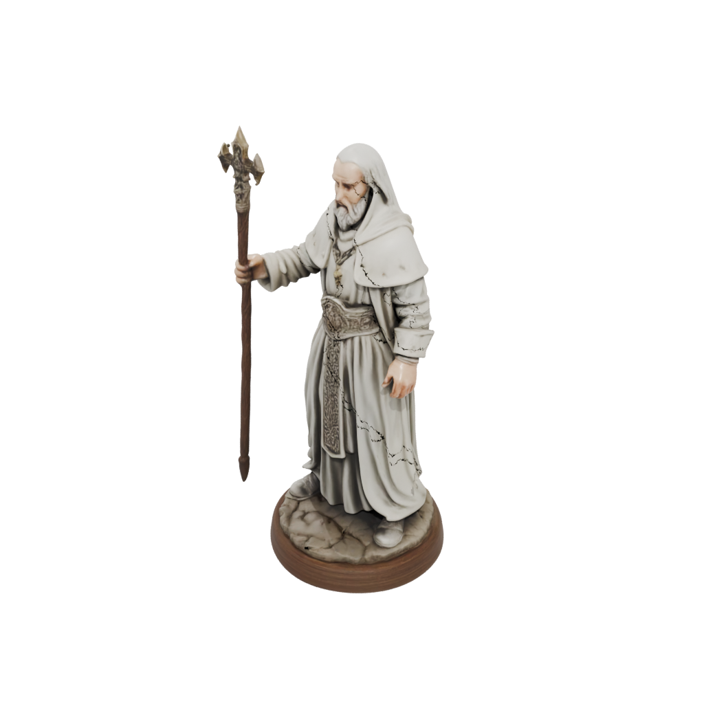 Woodgrain Cleric Priest With Mace