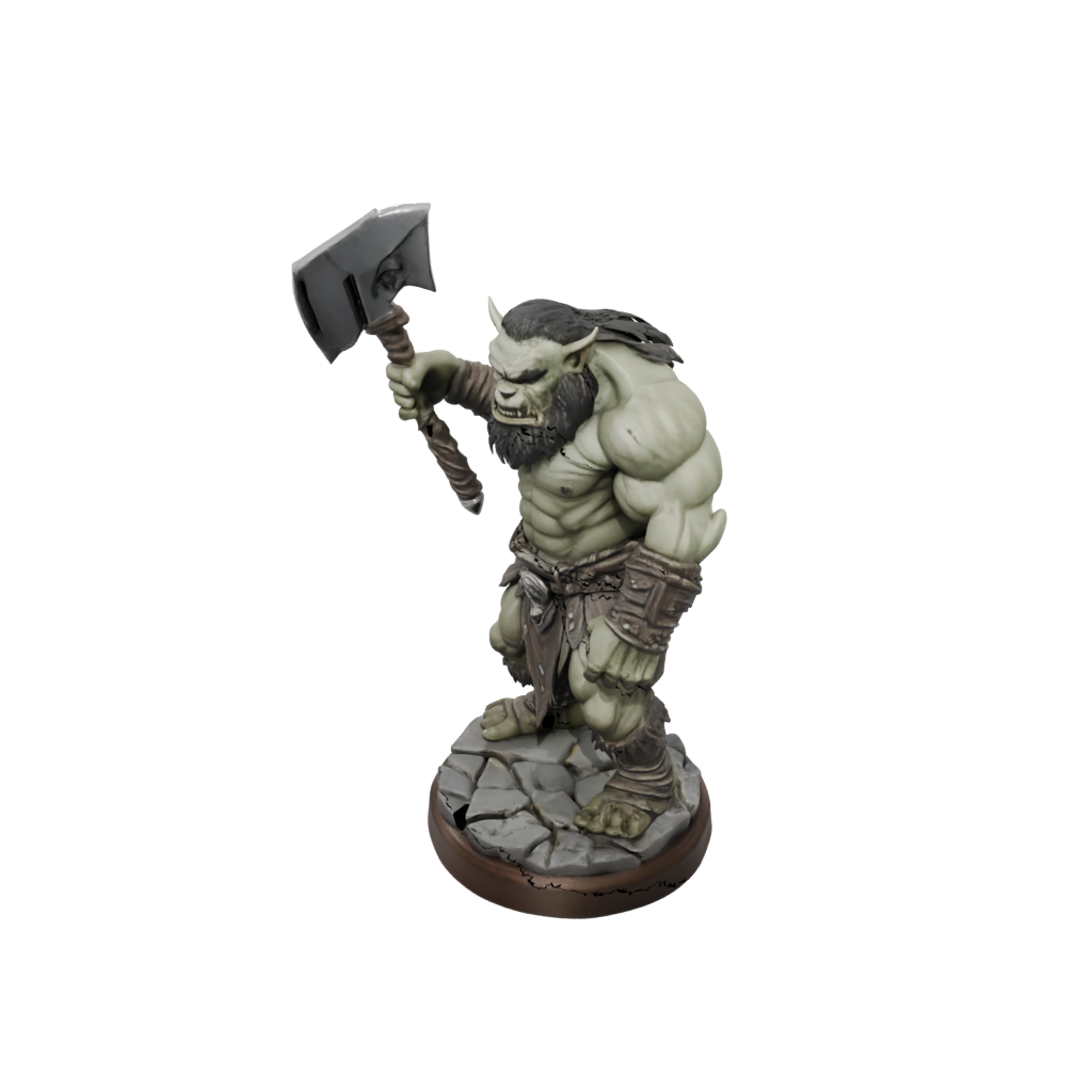 Woodgrain Orc Brute With Cleaver
