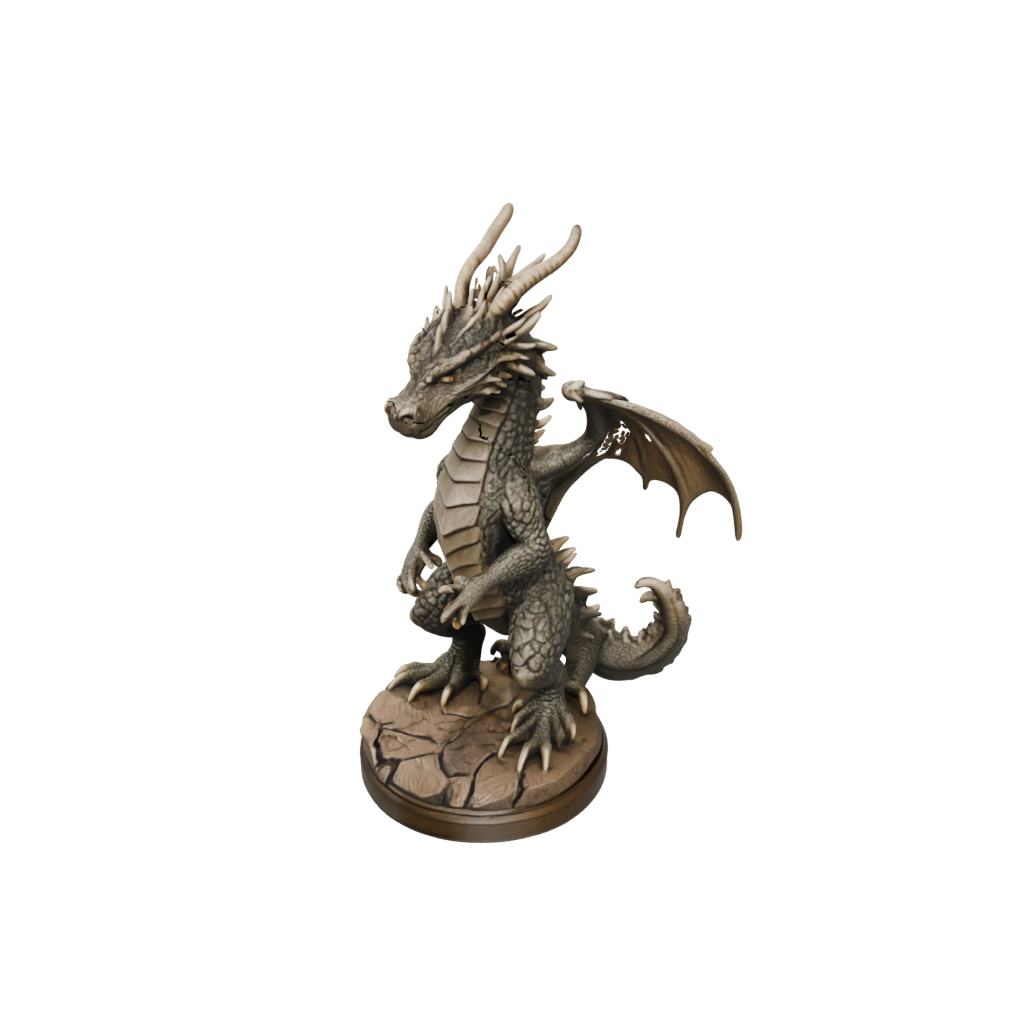 Woodgrain Young Dragon Wyrmling