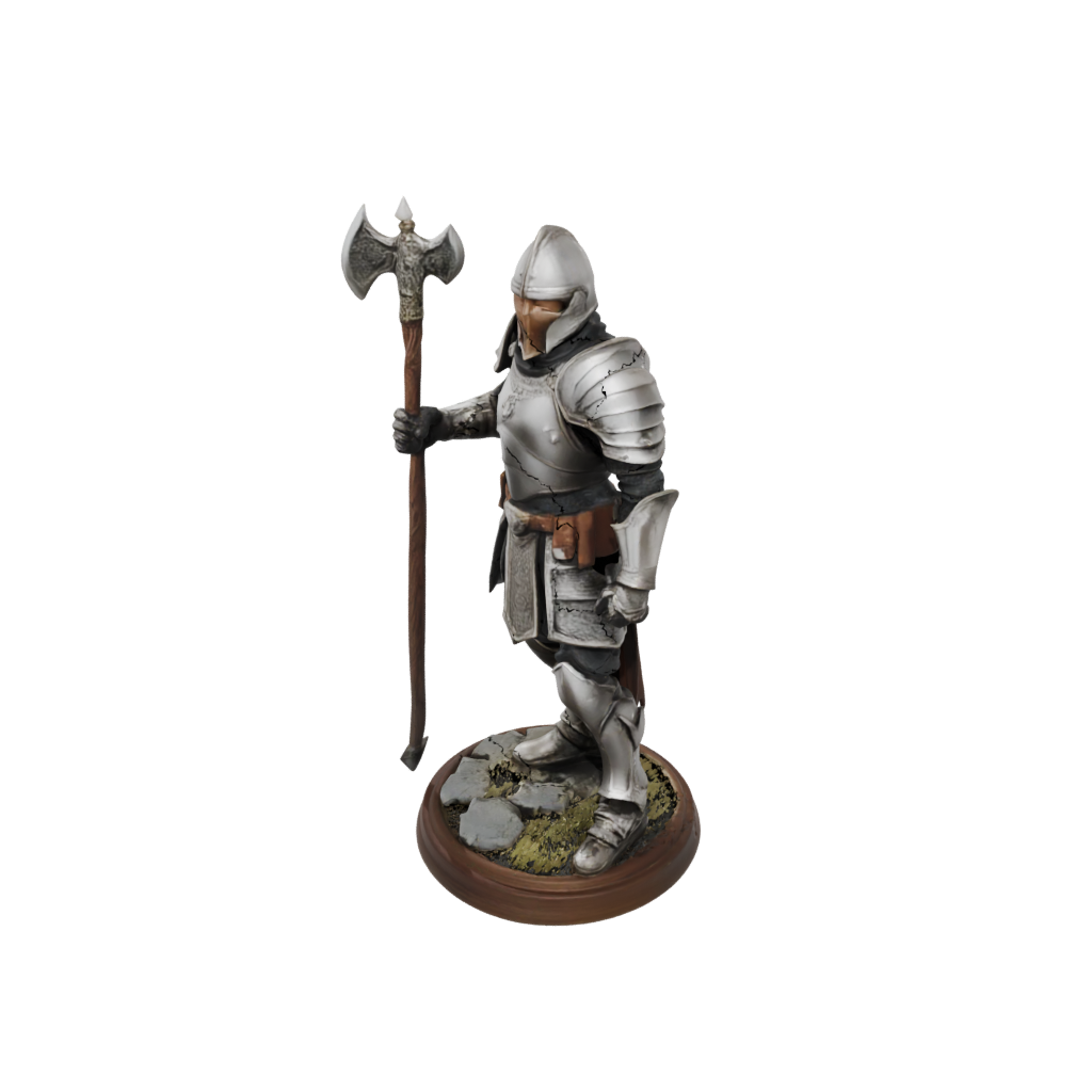 Woodgrain Armored Paladin With War Maul
