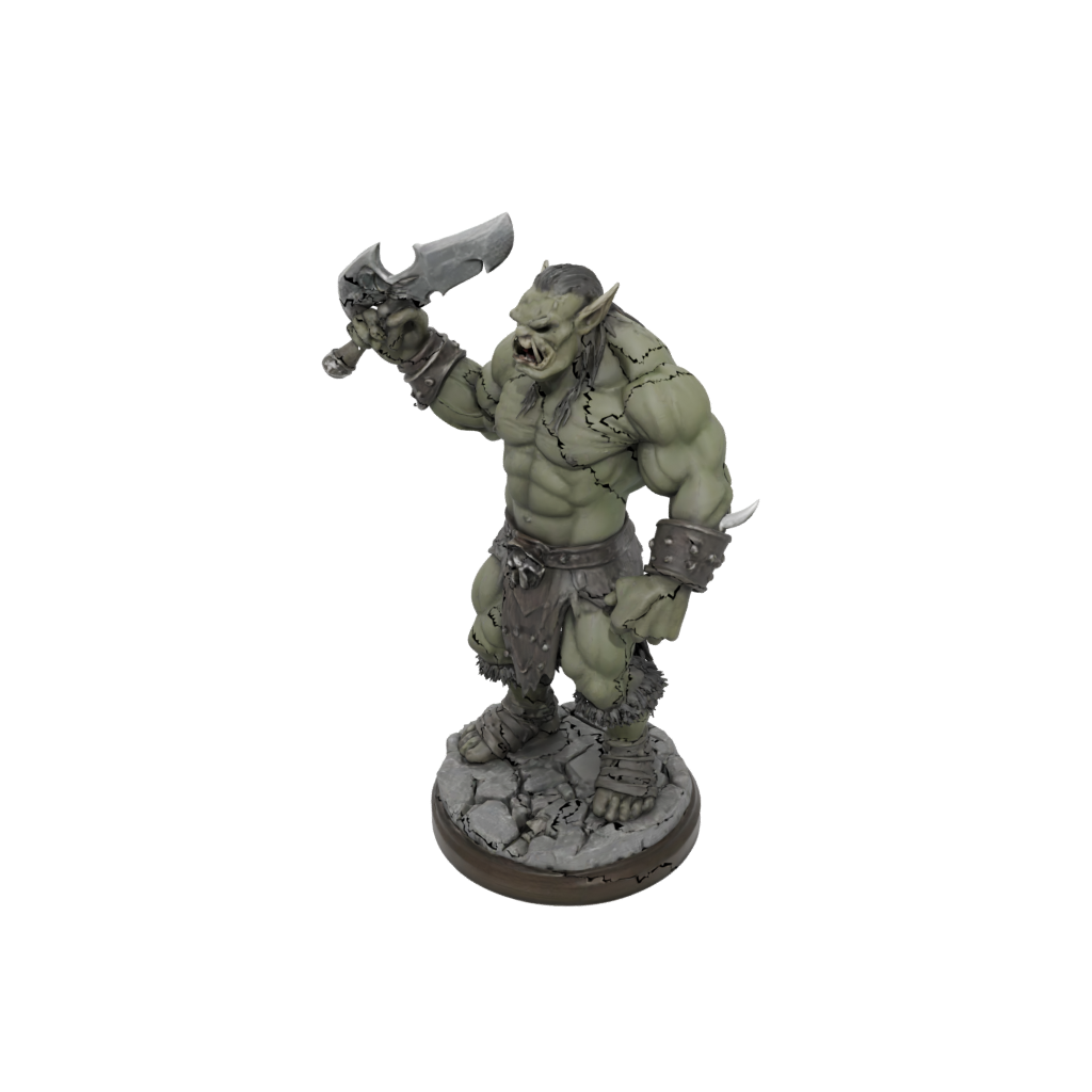 Woodgrain Orc Brute With Cleaver