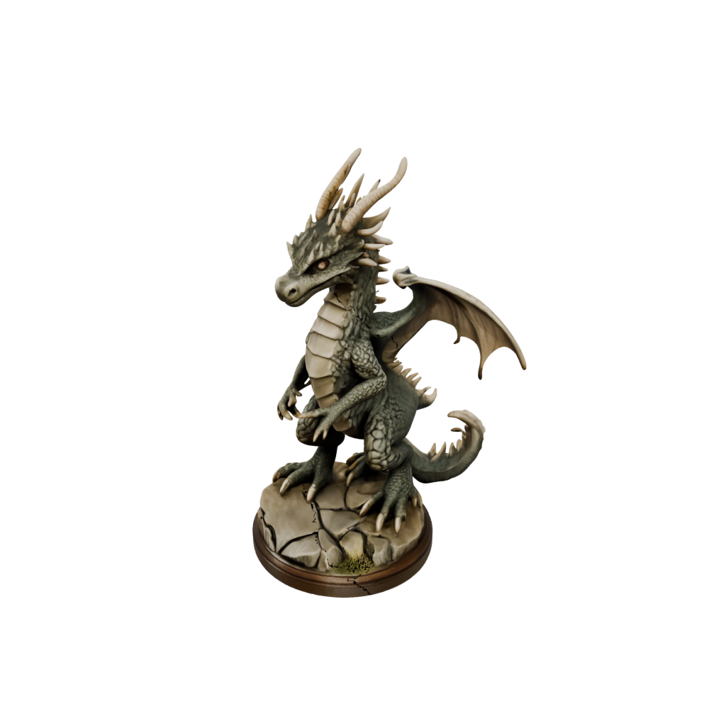 Woodgrain Young Dragon Wyrmling
