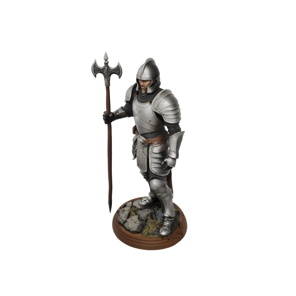 Woodgrain Armored Paladin With War Maul