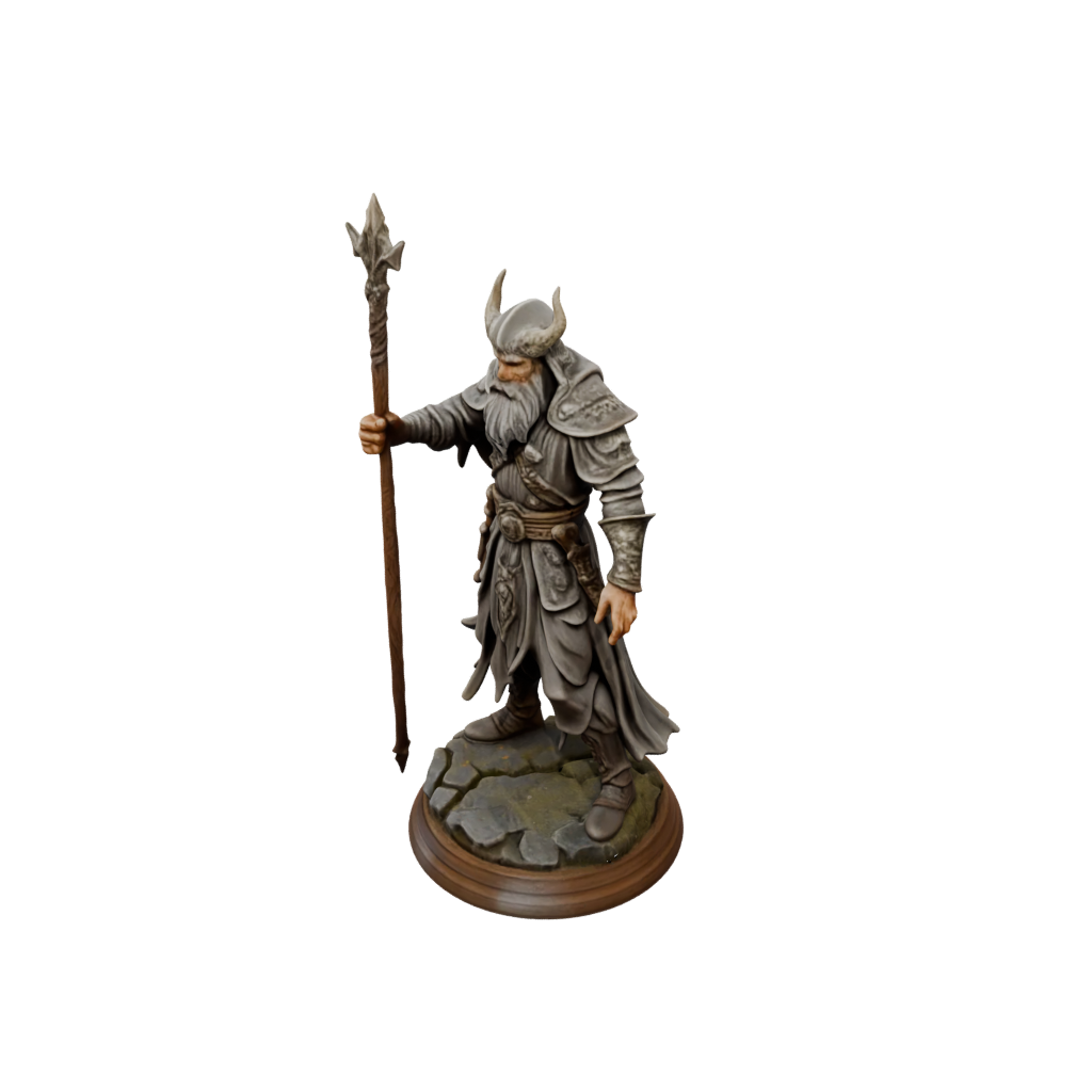Woodgrain Battle Wizard With Staff