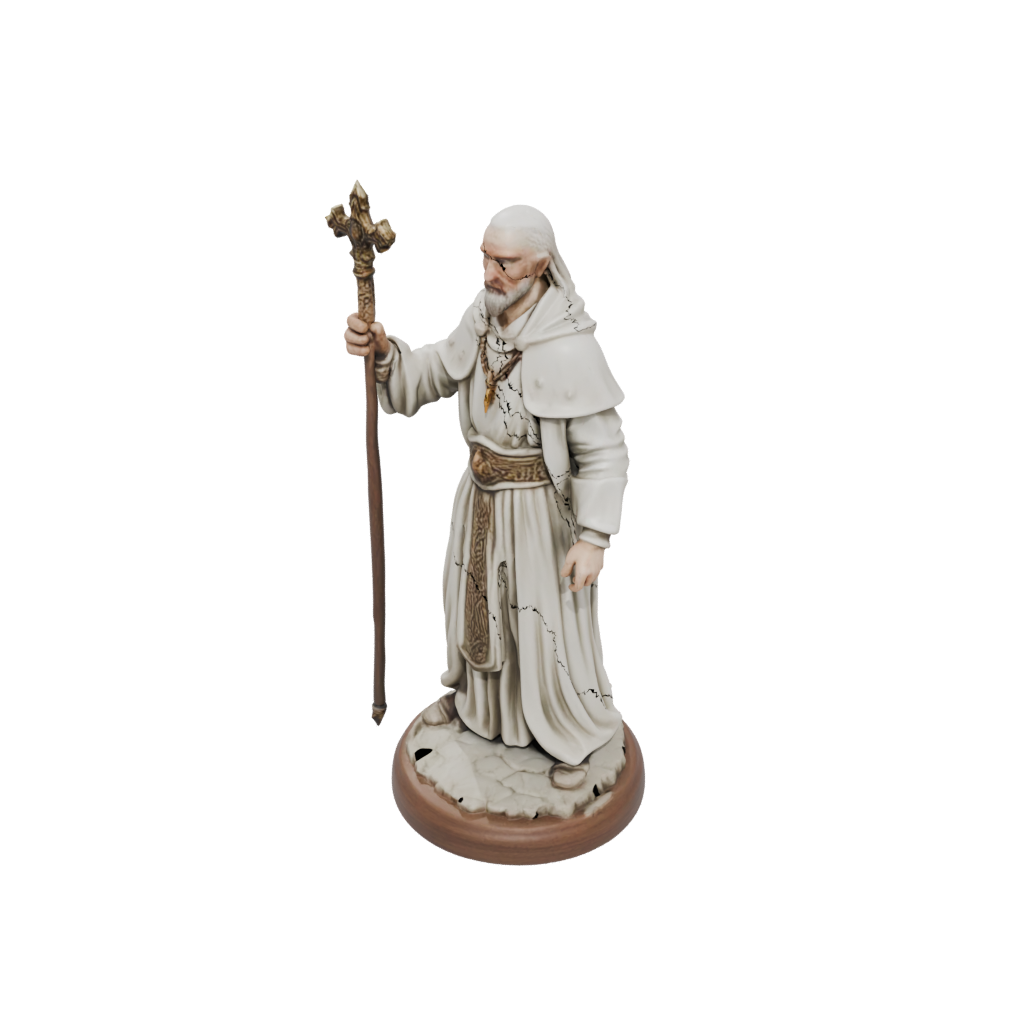 Woodgrain Cleric Priest With Mace