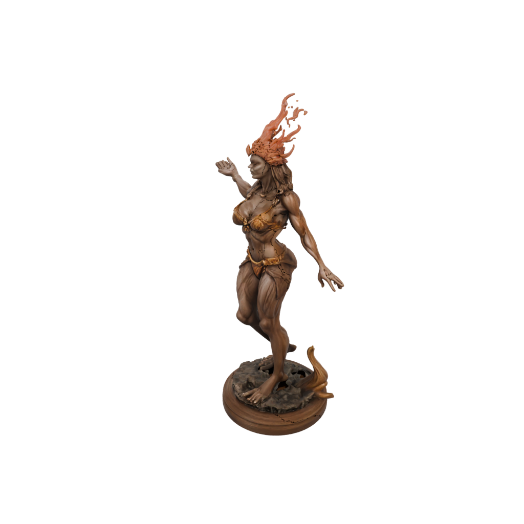 Woodgrain Fire Genie Efreet