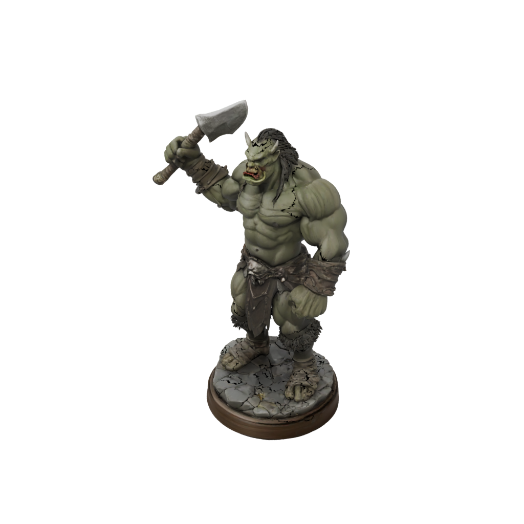 Woodgrain Orc Brute With Cleaver