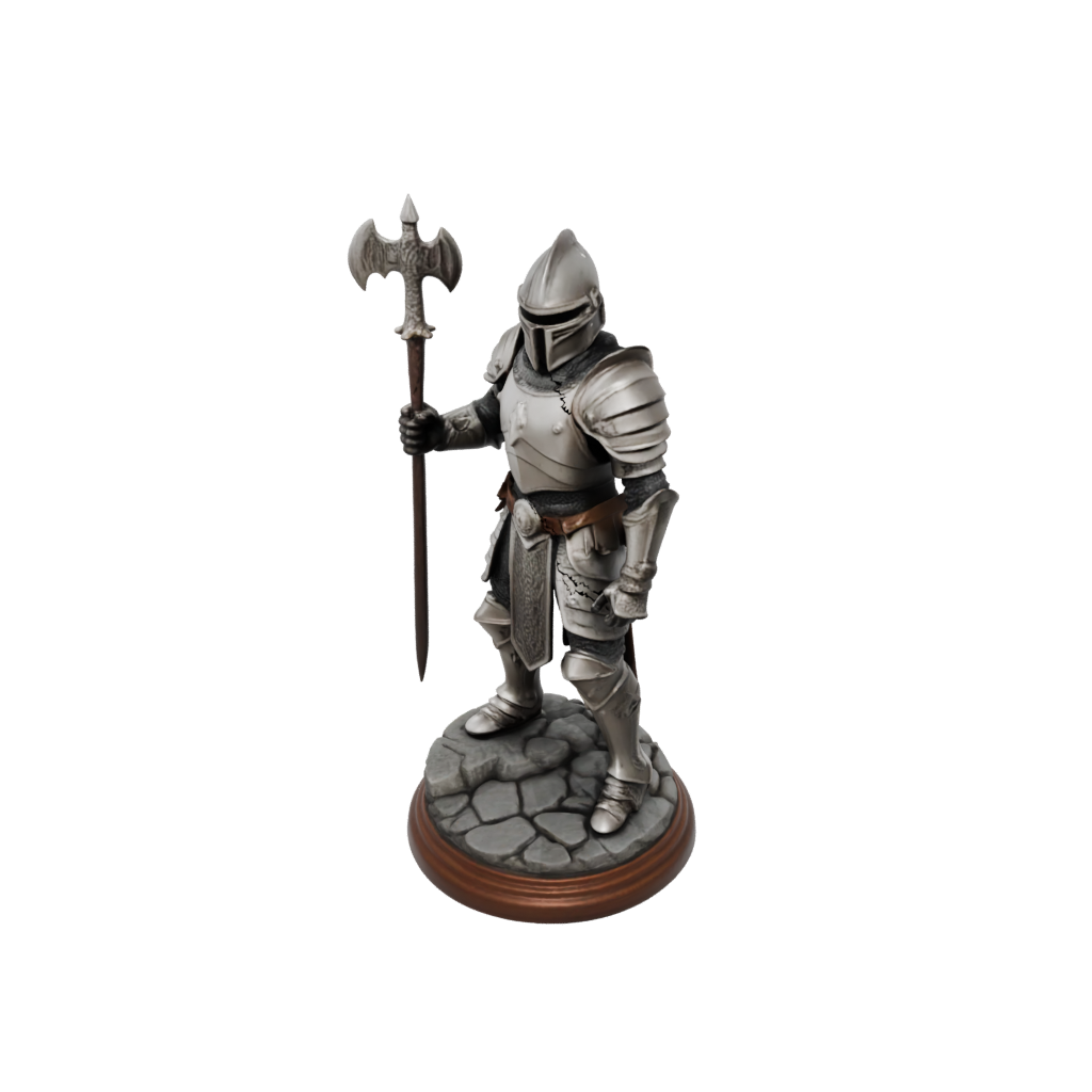 Woodgrain Armored Paladin With War Maul