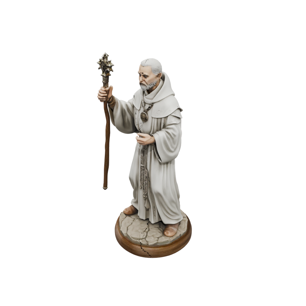 Woodgrain Cleric Priest With Mace