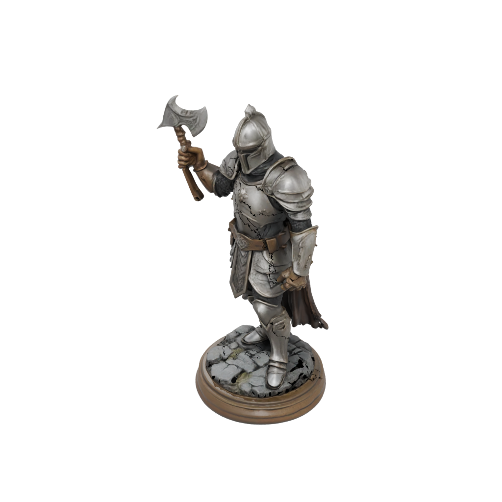 Woodgrain Armored Paladin With War Maul