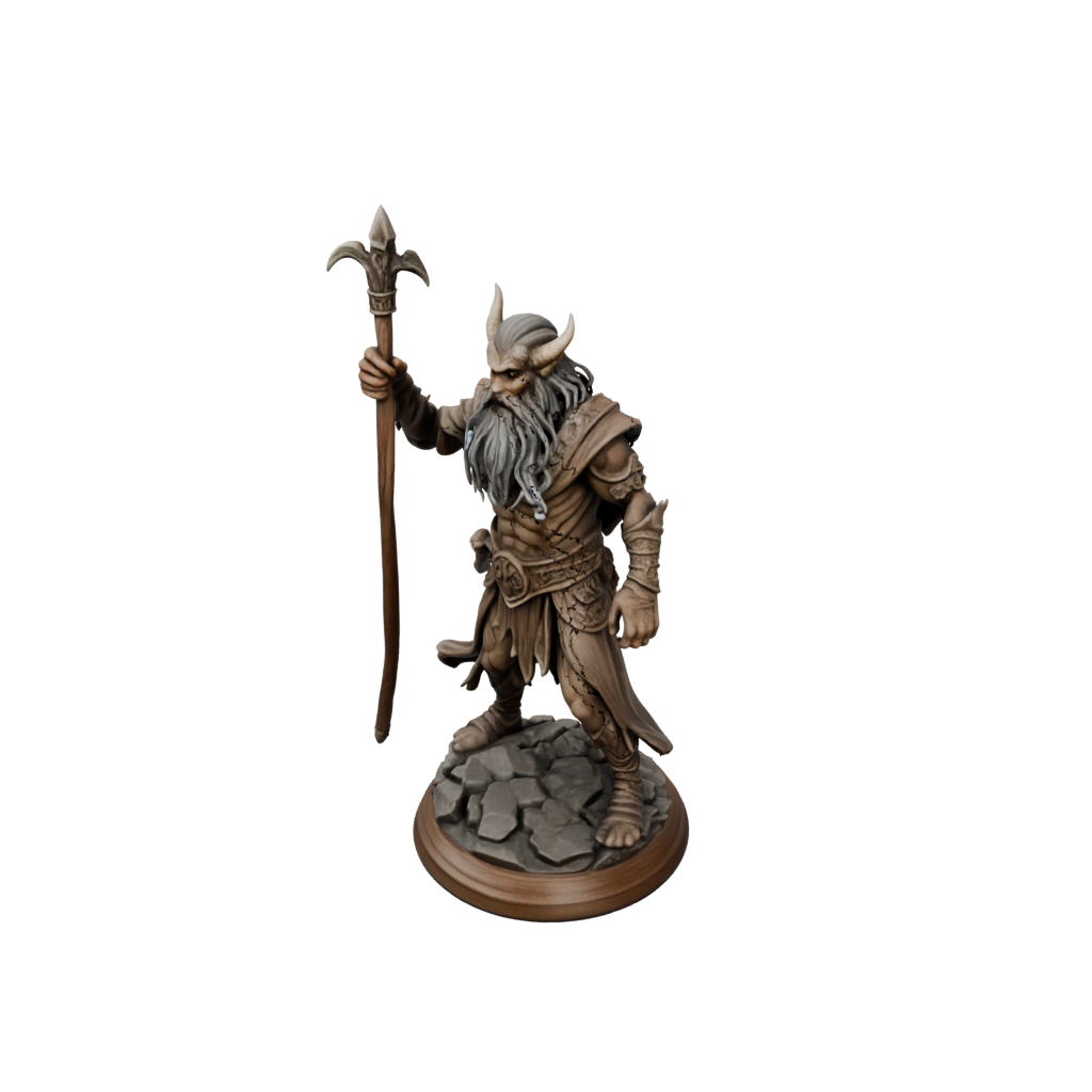 Woodgrain Battle Wizard With Staff