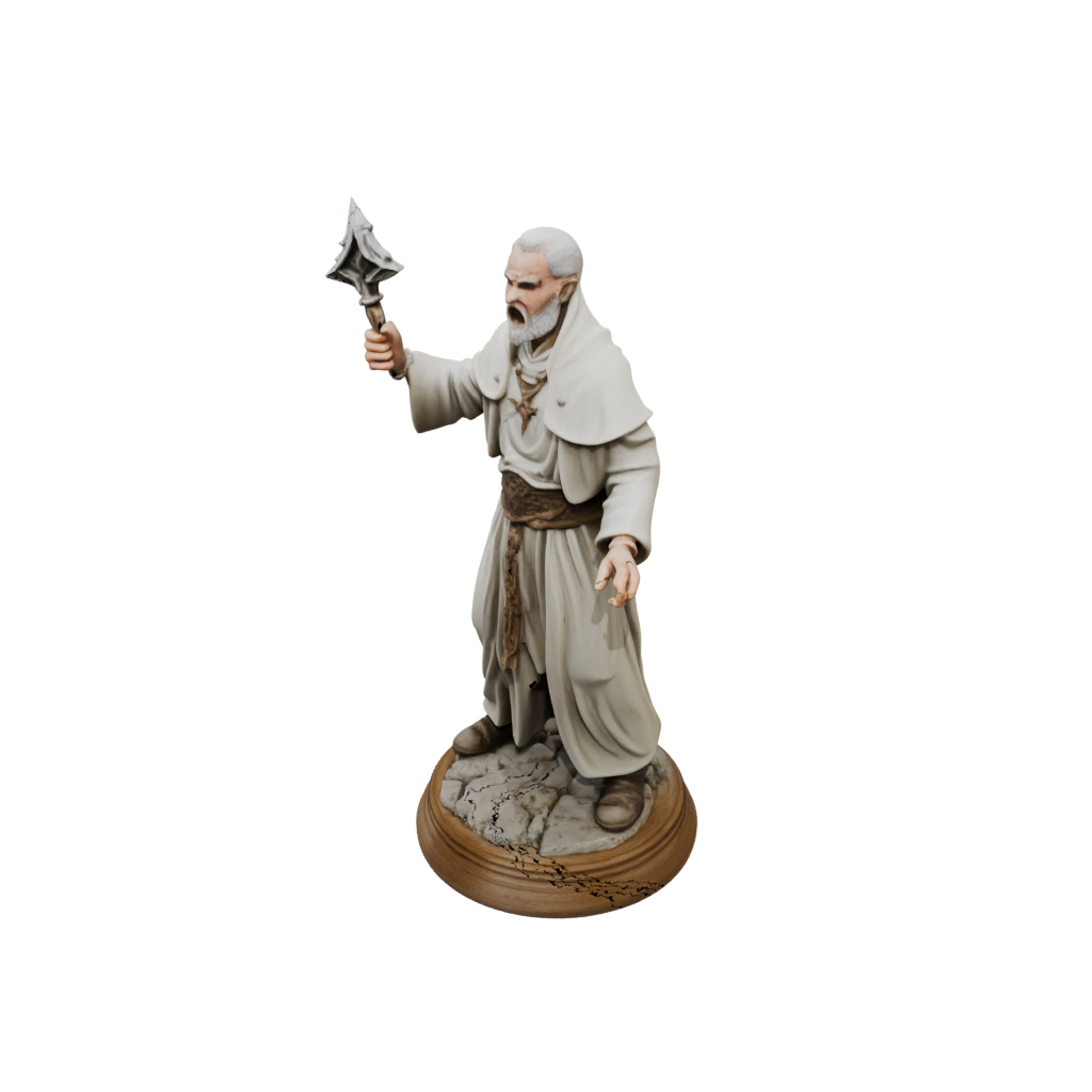 Woodgrain Cleric Priest With Mace