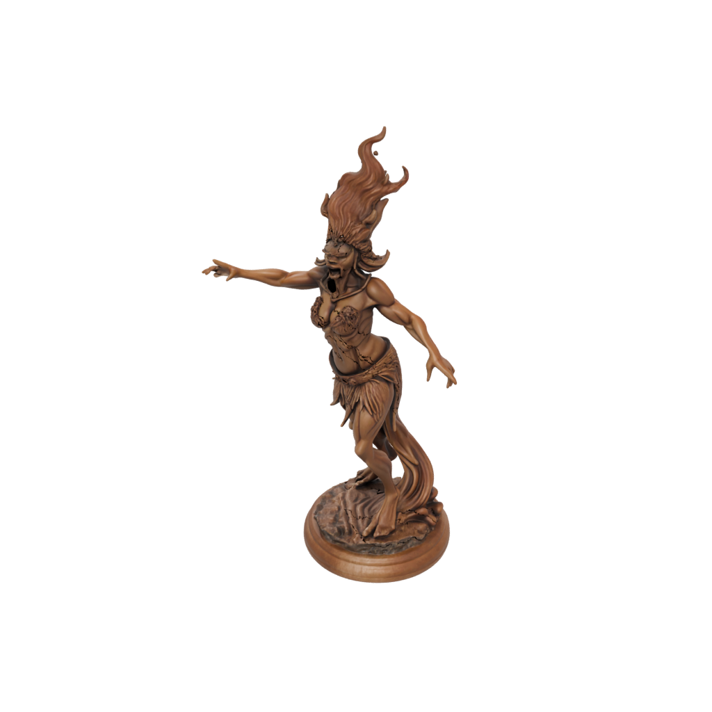 Woodgrain Fire Genie Efreet