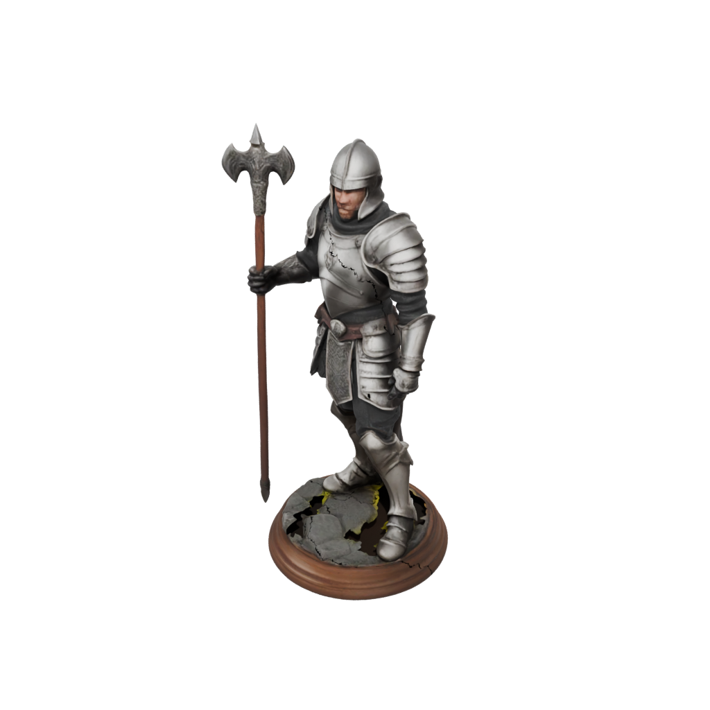 Woodgrain Armored Paladin With War Maul