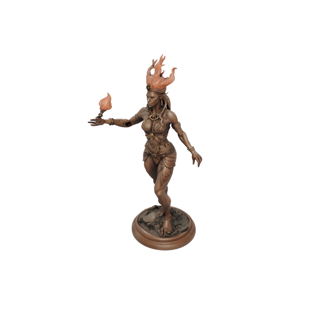 Woodgrain Fire Genie Efreet