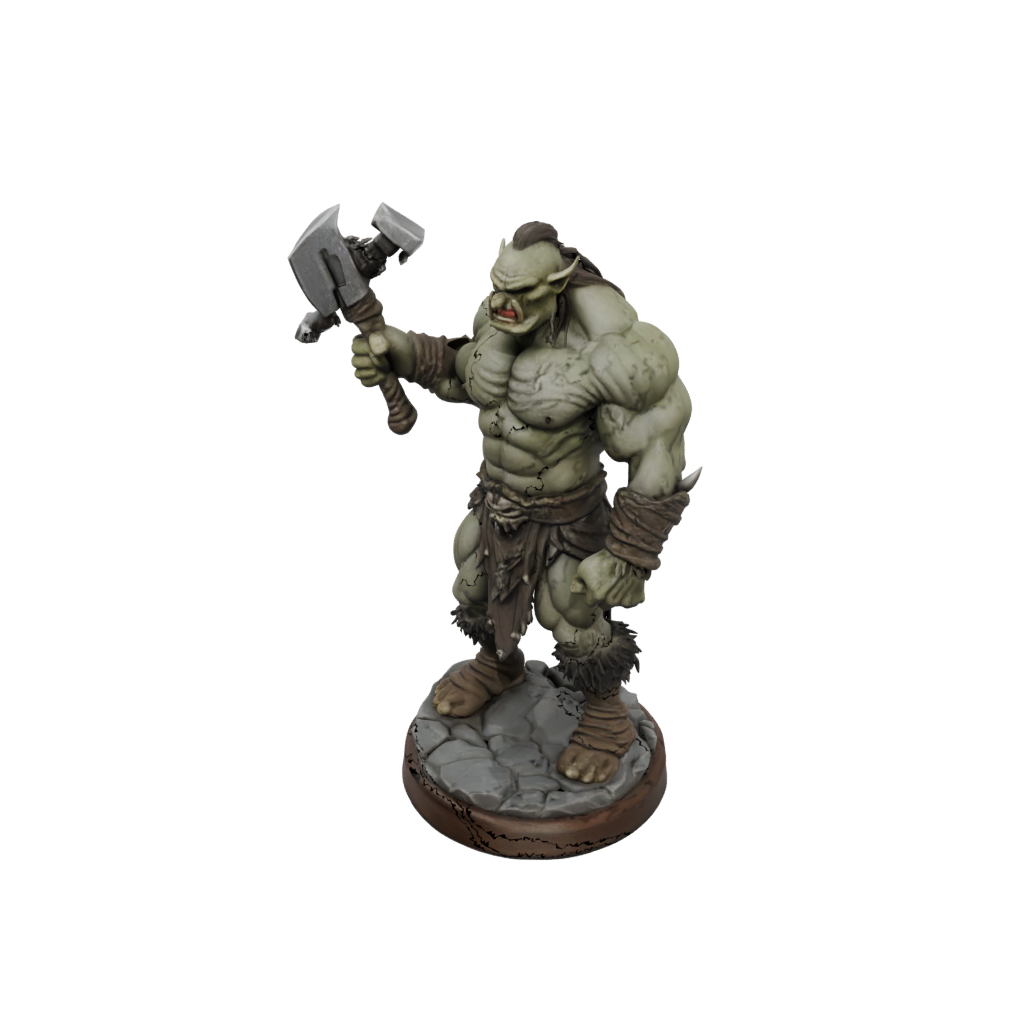 Woodgrain Orc Brute With Cleaver